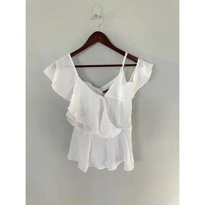 Versona White Off Shoulder Ruffled Top